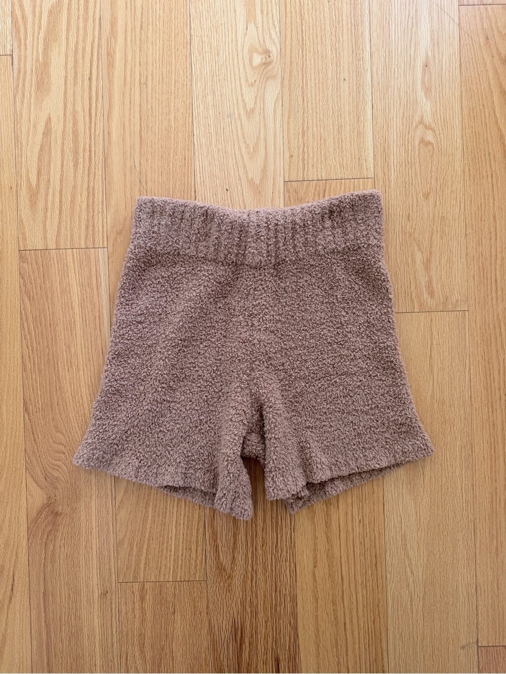 SKIMS Cozy Knit Short Camel Tan Boucle Teddy High Waist Lounge Shorts Size M